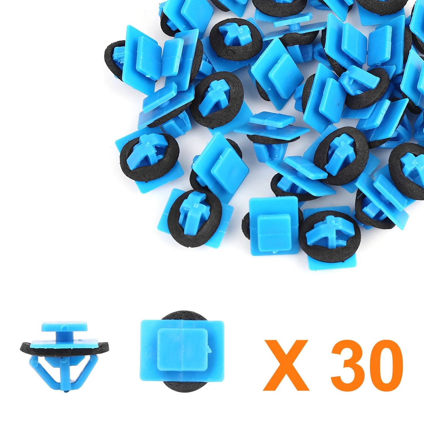 30pcs Blue Plastic Rivet Fasteners for Hyundai Bumper Mudguard