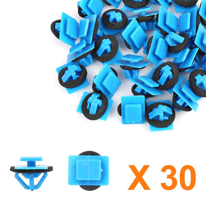 30pcs Blue Plastic Rivet Fasteners for Hyundai Bumper Mudguard