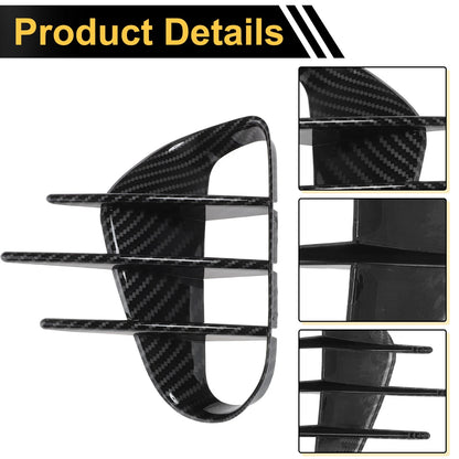 Set of 2 Fog Light Cover Trim for Kia Stinger (2018–2023) Carbon Fiber Black