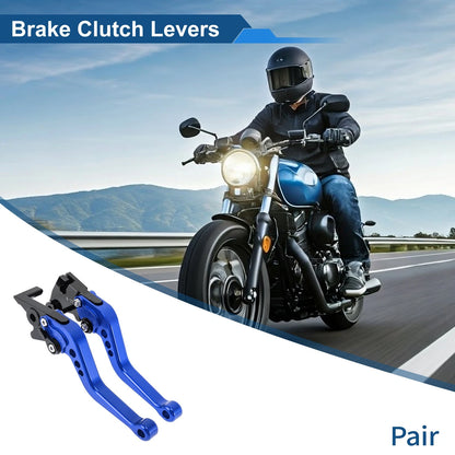 6-Speed Adjustable Brake Clutch Levers for Kawasaki EX250 (2008–2012) Blue