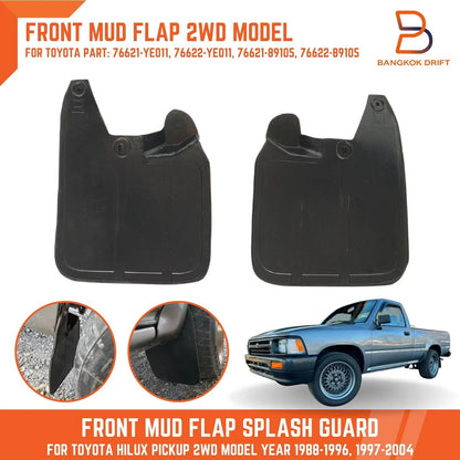 Front Rubber Mud Flap Splash Guard for Toyota Hilux 2WD (1988-1996)