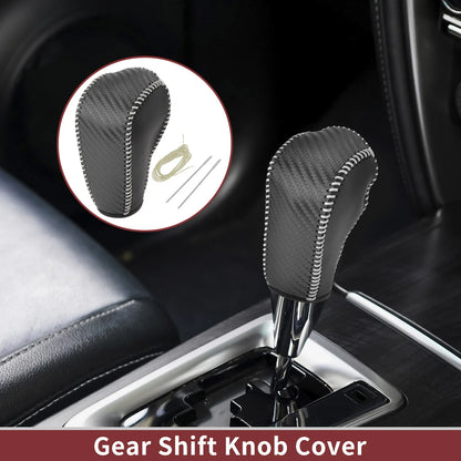 Gear Shift Knob Cover for Ford Edge (2011–2014) Beige Faux Leather