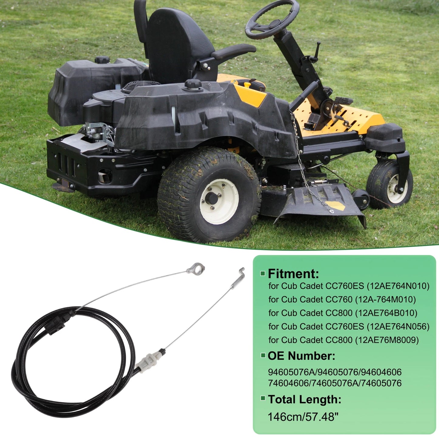 Brake Cable for Cub Cadet CC760ES (Replace 94605076A)