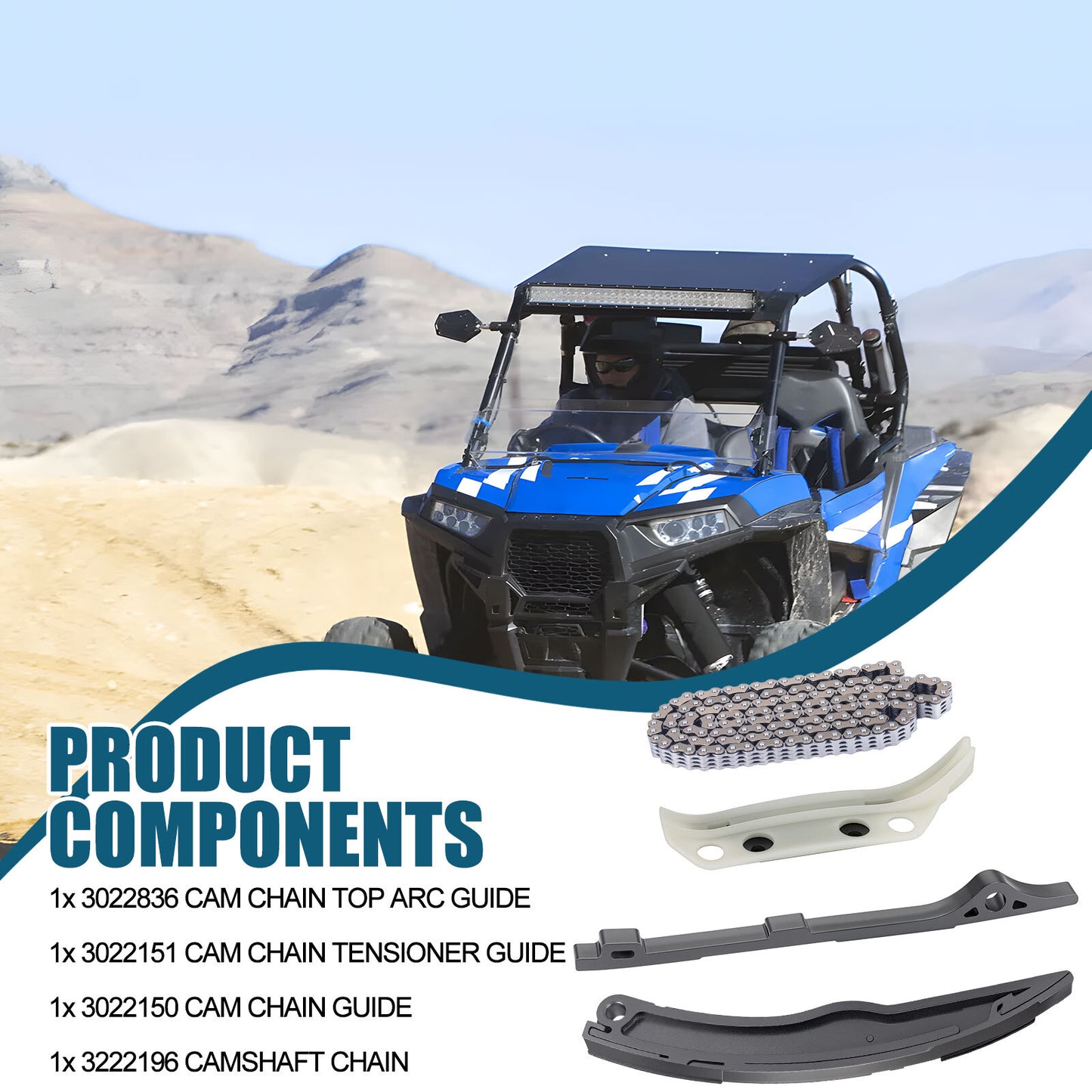 Cam Timing Chain & Tensioner Guide for Polaris RZR Trail 900 1000 (2015–2021)