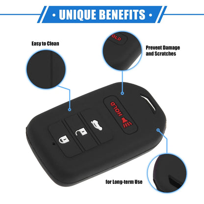 2 x Smart Remote Key Shell for Honda Accord (2019-2021) Black