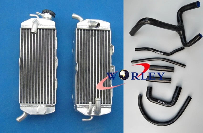 Aluminum Radiator + Orange Silicone Hose for KTM LC4 620 625 640 660 (1998–2007)