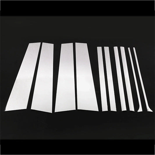10× Alloy Window Pillar Posts Panel Door Trim for Benz GLE GLS Class X167 (2020–2022)