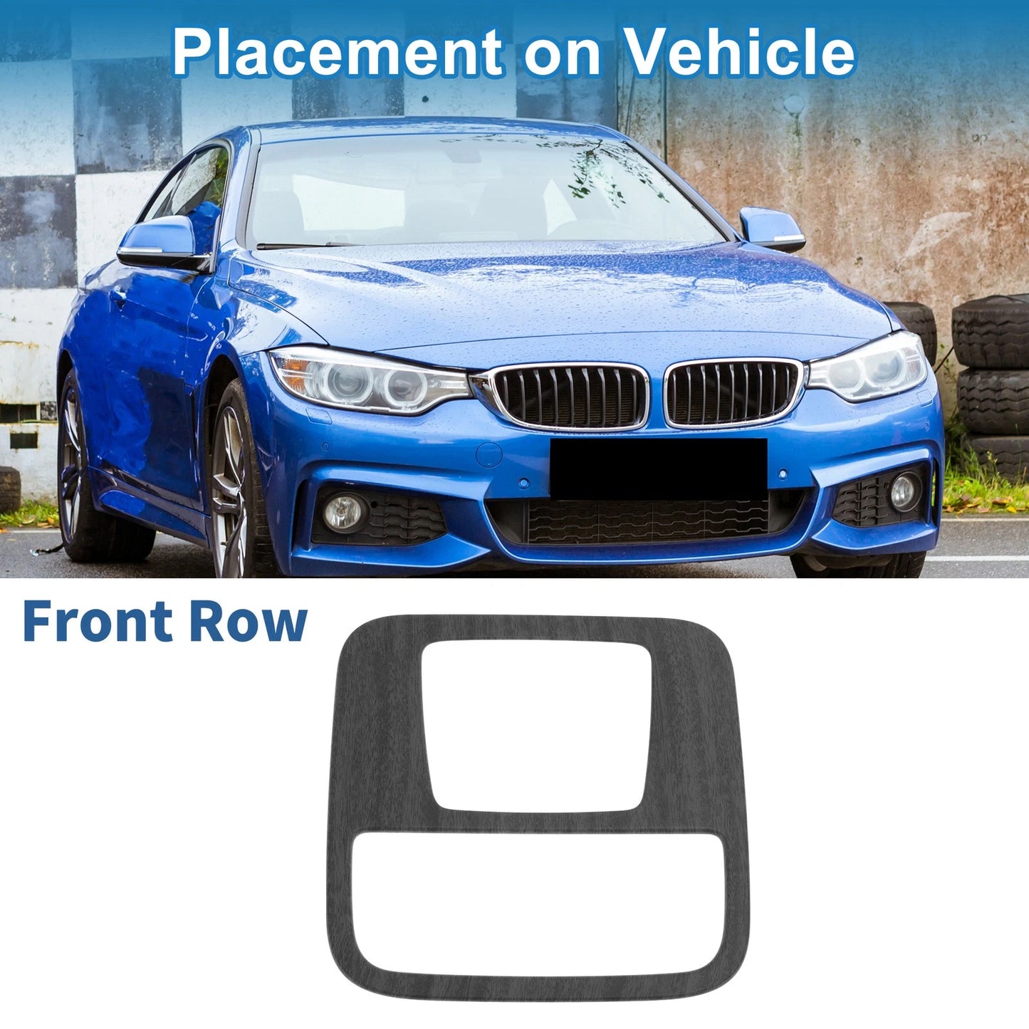 Front Row Light Trim Bezel for Honda N-BOX (2023) Black Wood Grain