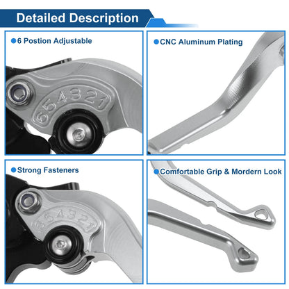 Adjustable Short Brake Clutch Levers for Honda VFR750 (1991–1997) Titanium Tone