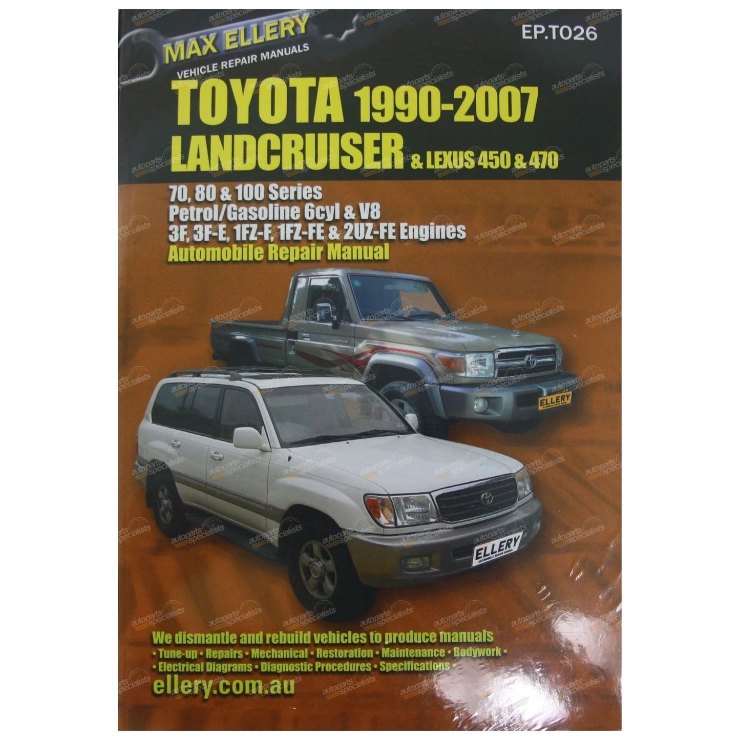 Workshop Repair Manual for Toyota Landcruiser (1990–2007) 70 80 100 Series