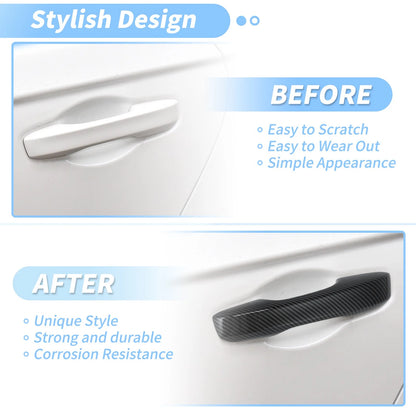 Door Handle Cover Protector for Honda Civic Accord (2023–2025) Carbon Fiber Black