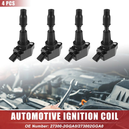 4 x Automotive Ignition Coils for Kia Optima (2016-2020) Black