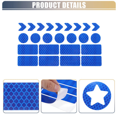 42pcs Reflective Safety Warning Tape for Motorcycles - Blue