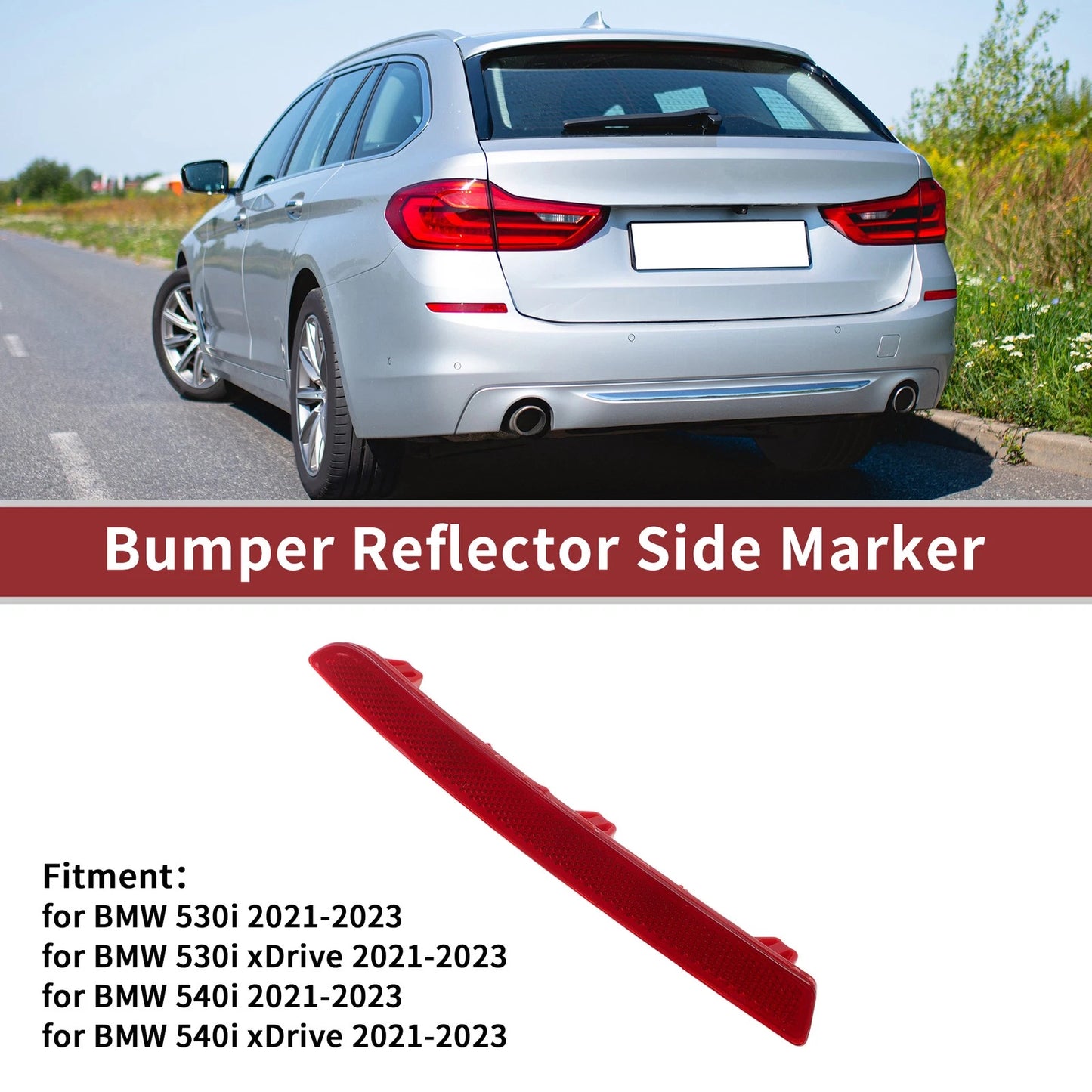 Rear Left Bumper Reflector No.63149463763 for BMW 530i (2021–2023)