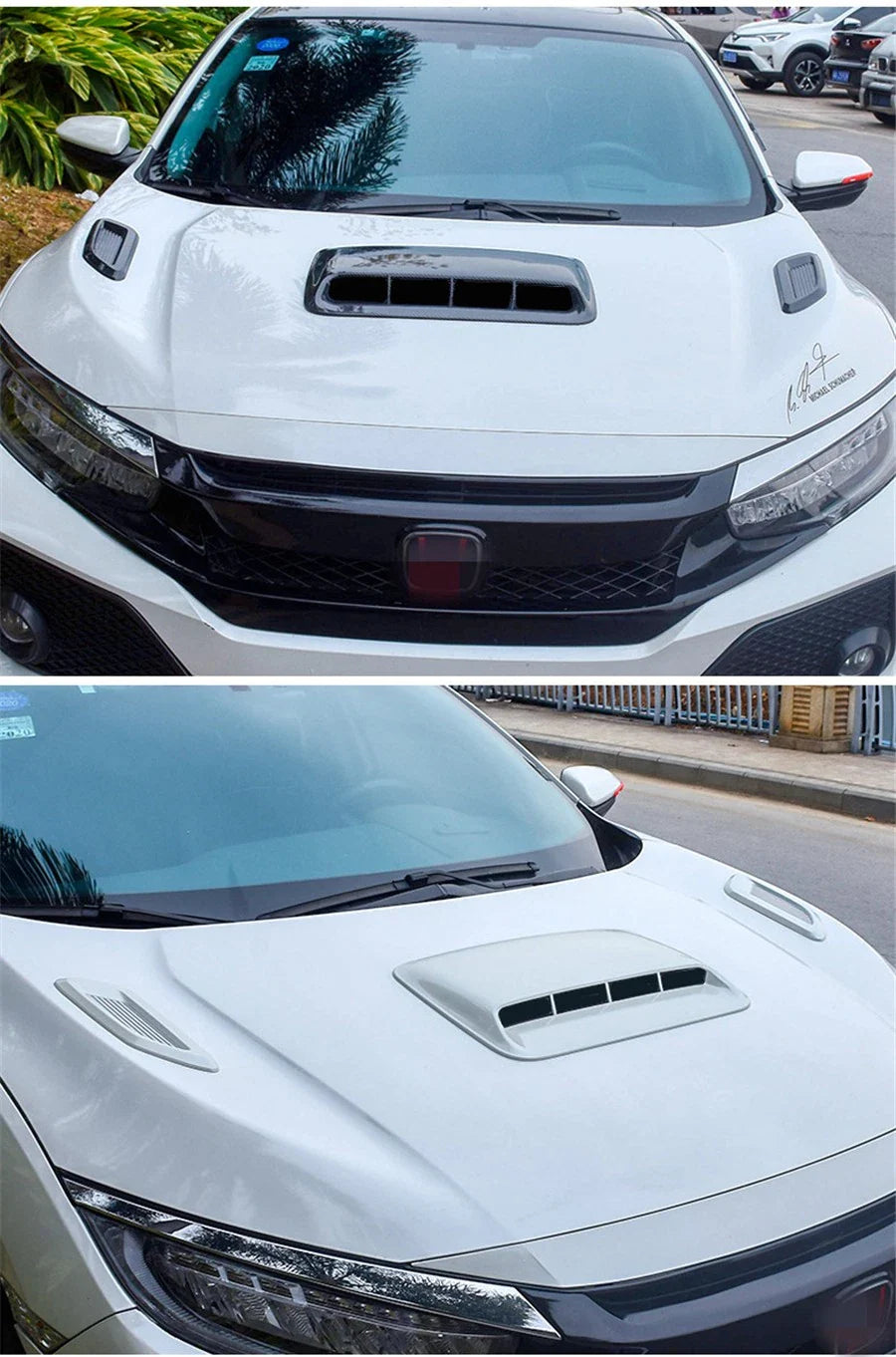 Glossy Black Air Flow Intake Hood Scoop Vent Cover for Universal Car