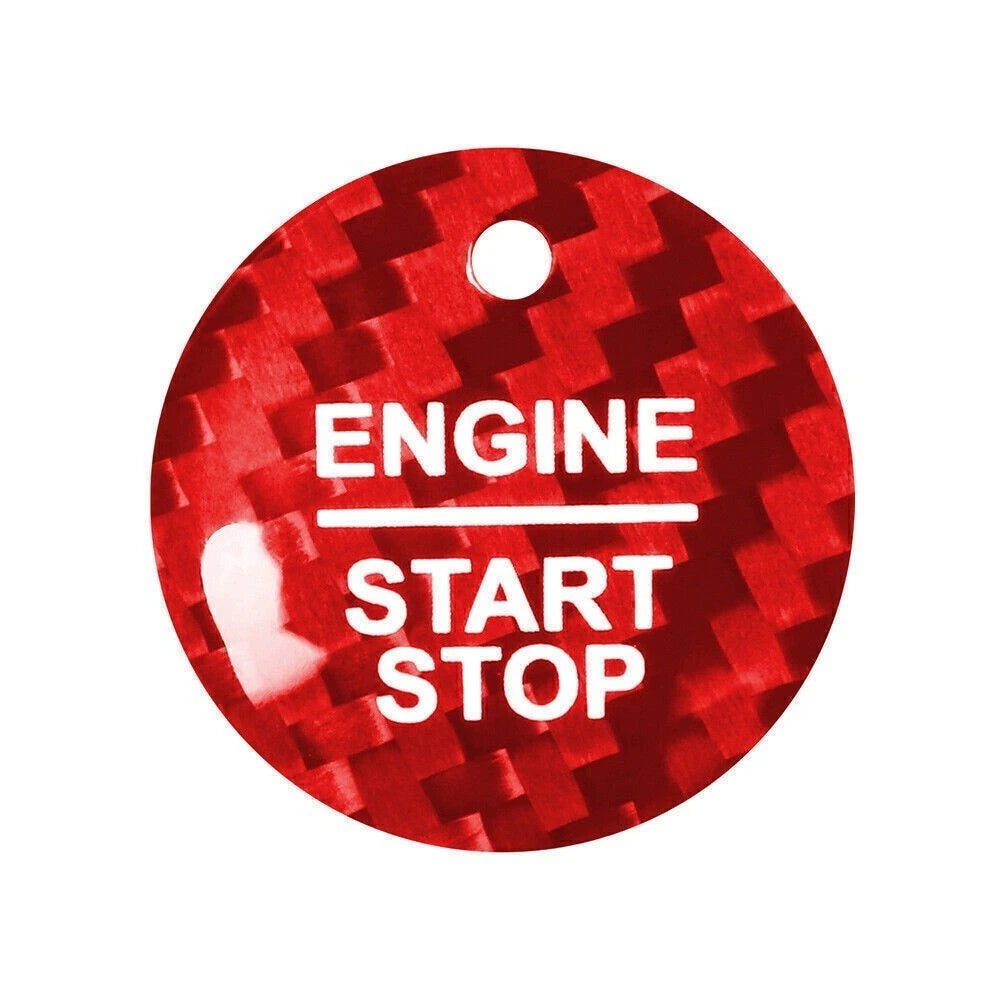 Red Carbon Fiber Engine Start/Stop Ignition Switch Cover for Ford F-150 (2017–2020)