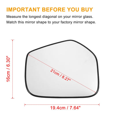 Heated Right Side Rearview Mirror Glass with Backing Plate for Mitsubishi