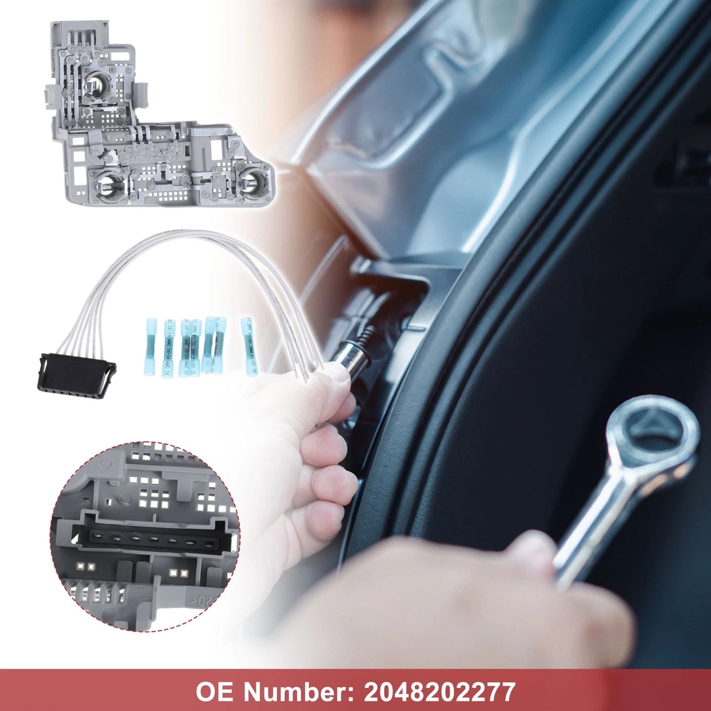 Left Tail Light Socket Wiring for Mercedes-Benz C-Class W204 (2012–2014) No. 2048202277