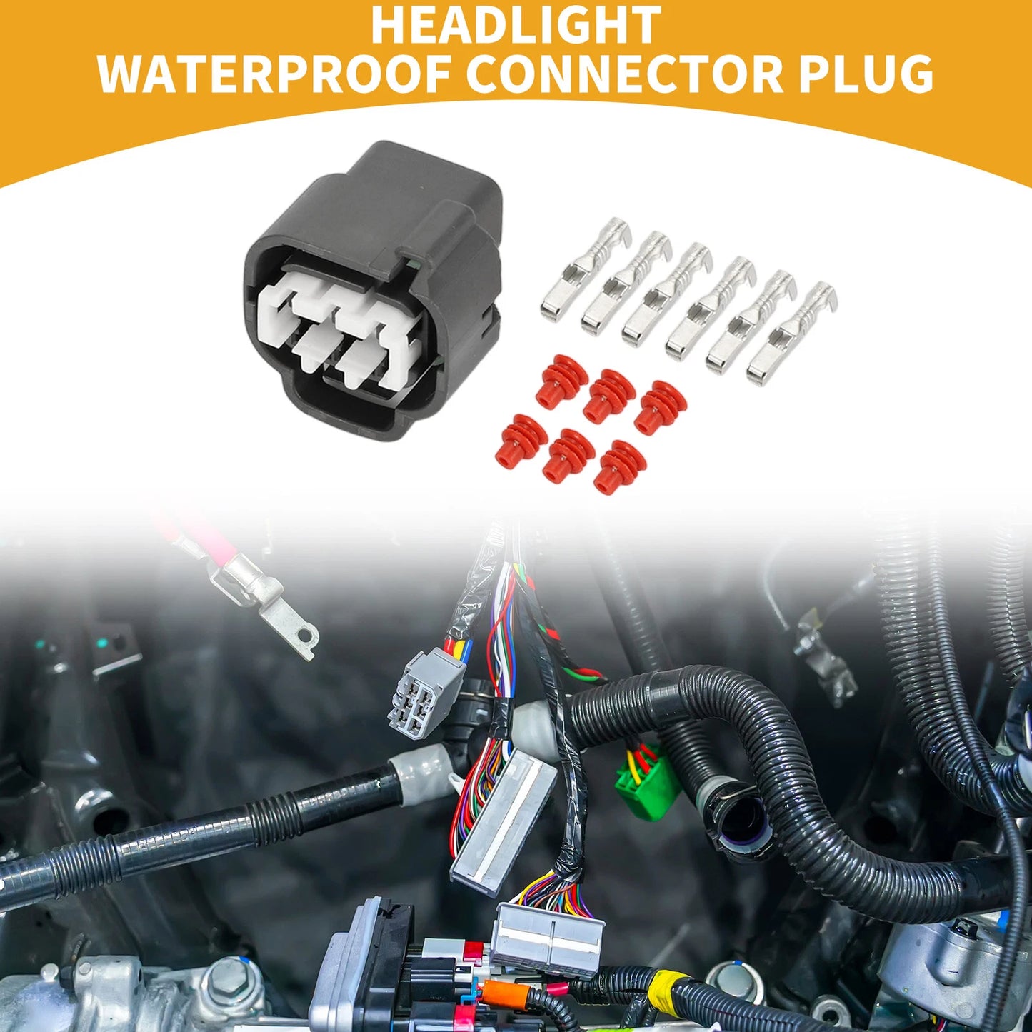 6 Pin Waterproof Headlight Connector Plug for Toyota