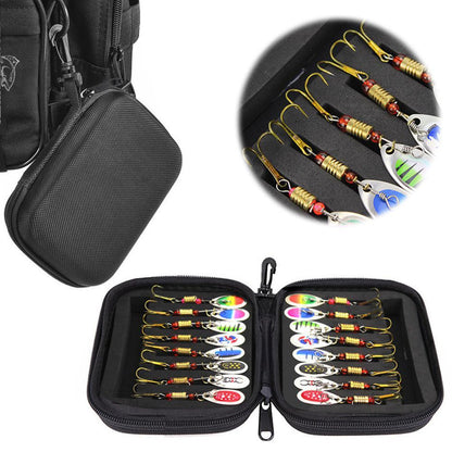 Set of 16 Fishing Lures Spinners Baits with Tackle Bag for Trout Bass