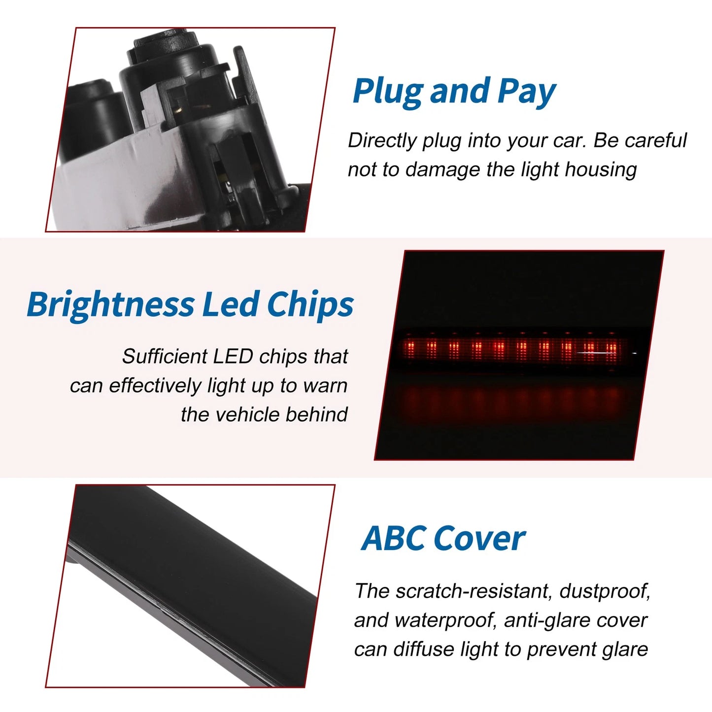 Black LED Third Brake Light for VW T5 Transporter (2003–2015) No.7E0945097F
