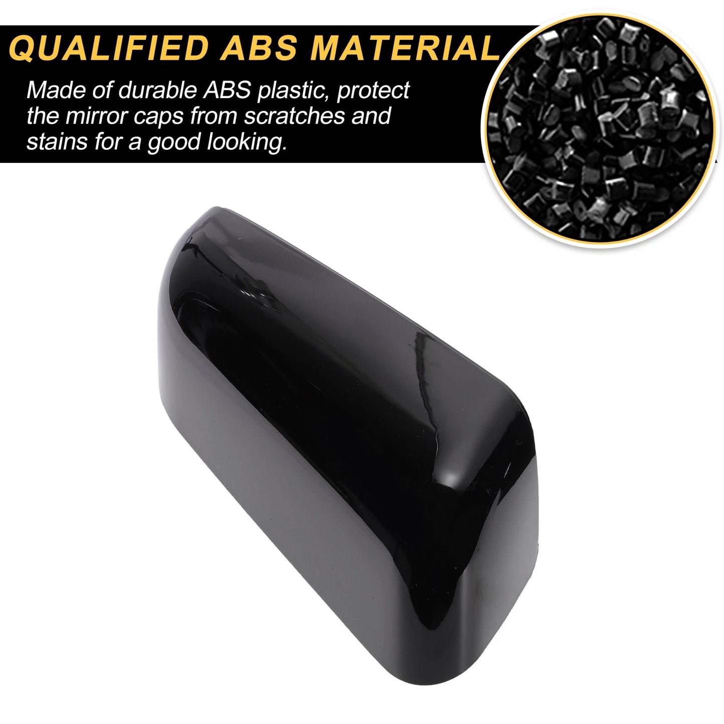 Set of 2 Rearview Mirror Cover Caps Gloss Black for Ford F-150 (2009–2014)