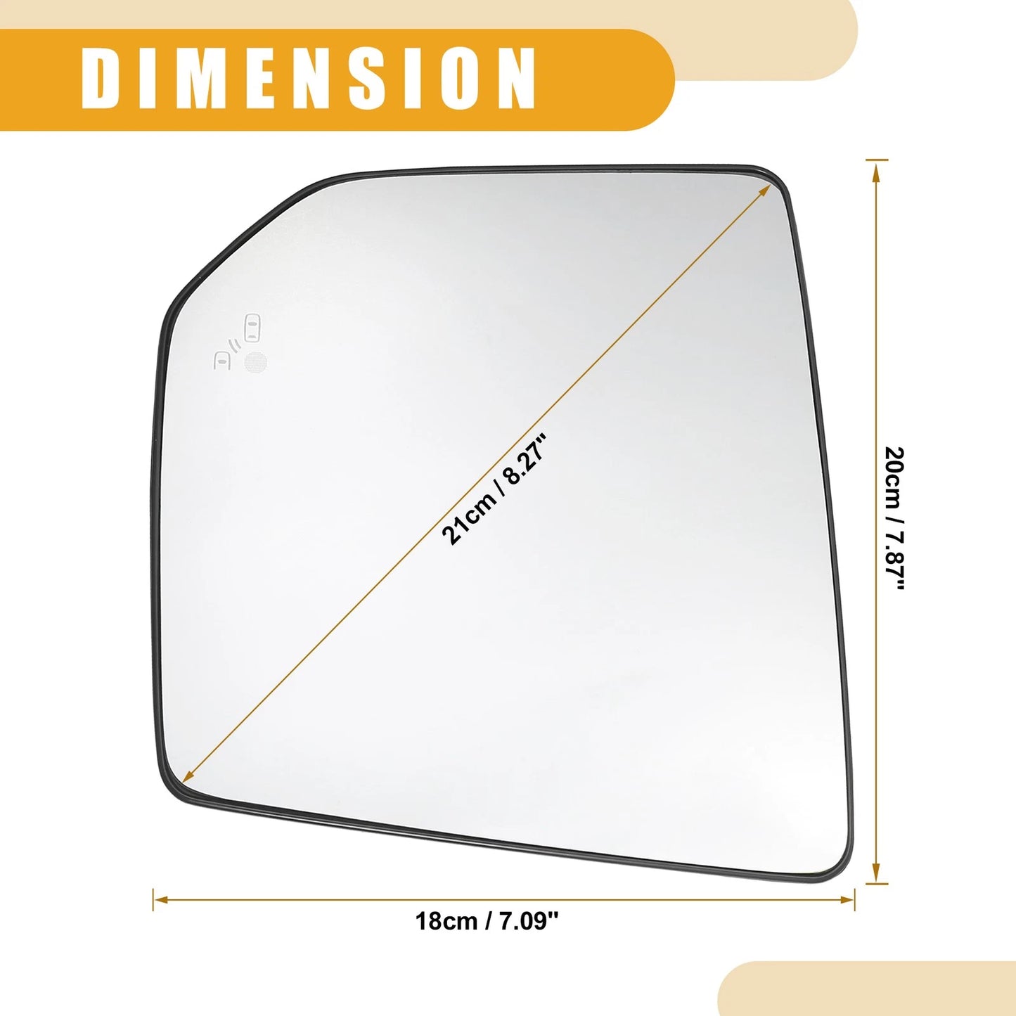 1 Pair Rear View Mirror Glass for Ford F-150 (2015–2020) No.FL3Z17K707AH/FL3Z17K707D