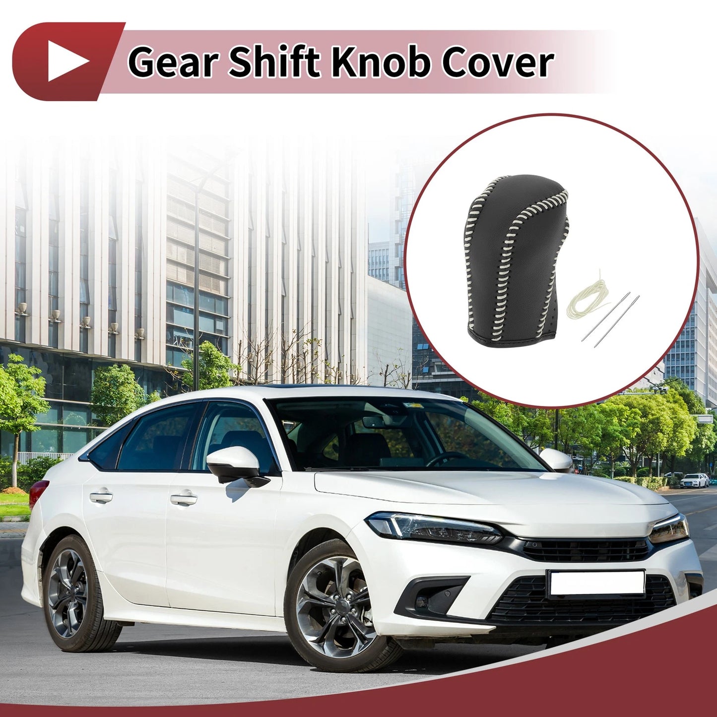 1 Pc Gear Shift Knob Cover for Honda CR-V (2023) Beige Faux Leather