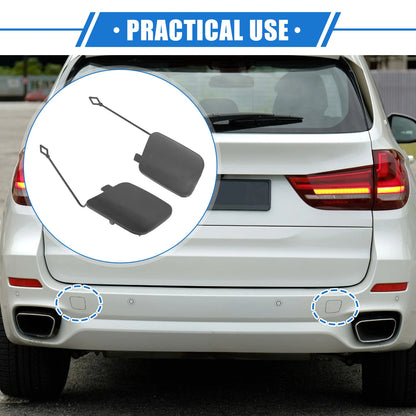 1 Pair Rear Tow Hook Eye Hole Cover Cap for BMW X5 (2016–2018) Gray