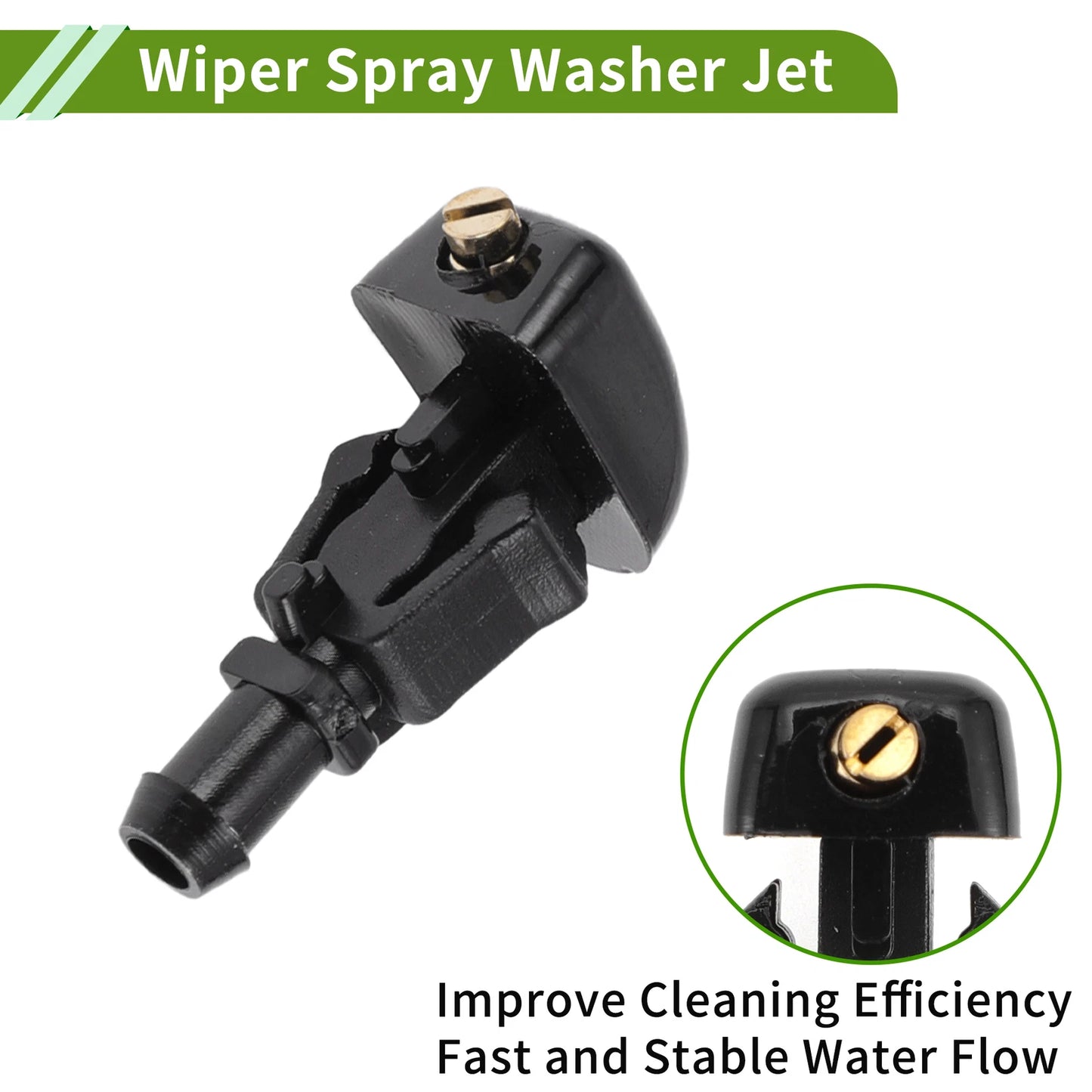 Set of 1 Windshield Washer Nozzle with Hose Connector for Ford (No. 3W7Z17603AA)