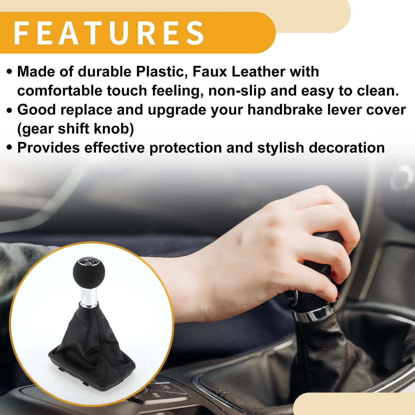 5 Speed Gear Shifter Knob with Cover for Audi A4 (2000–2008)