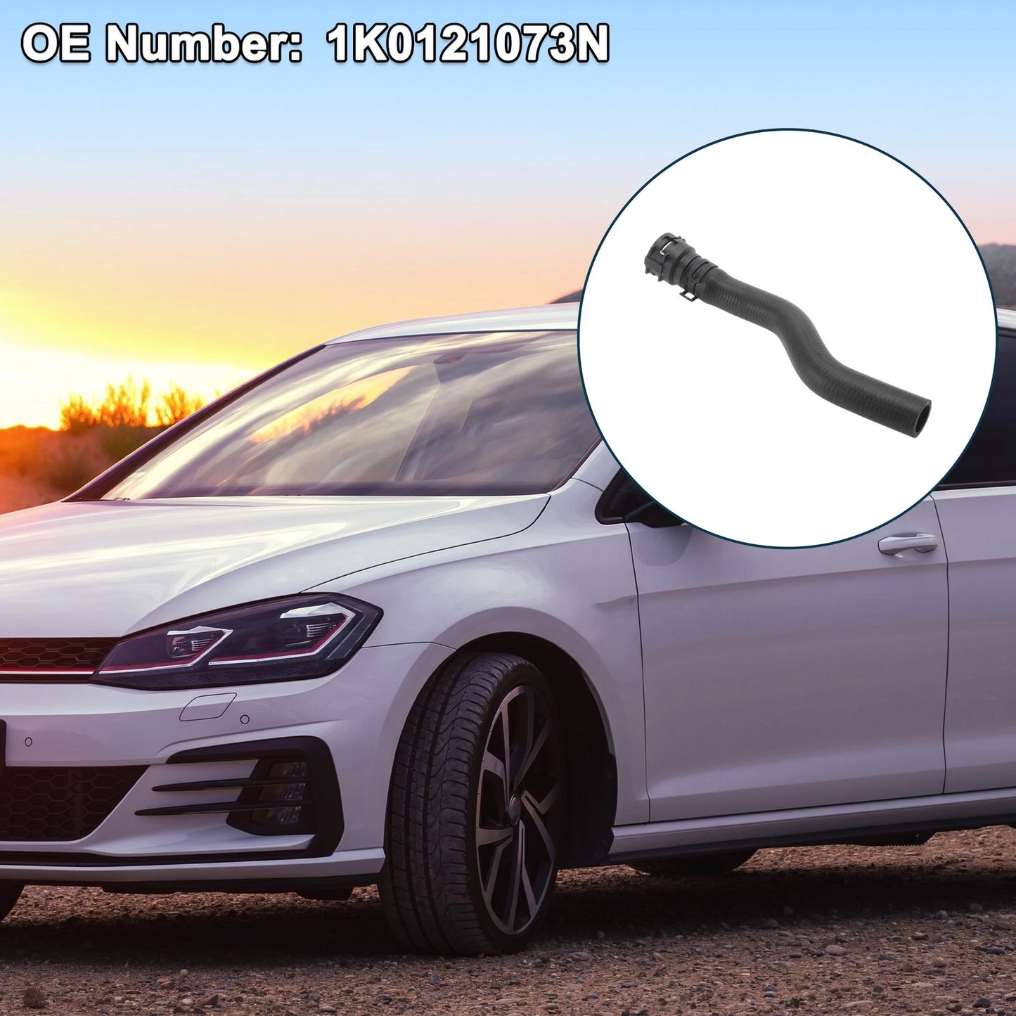 Radiator Hose Coolant Tubes for Volkswagen Golf VI (2013) Rubber Black