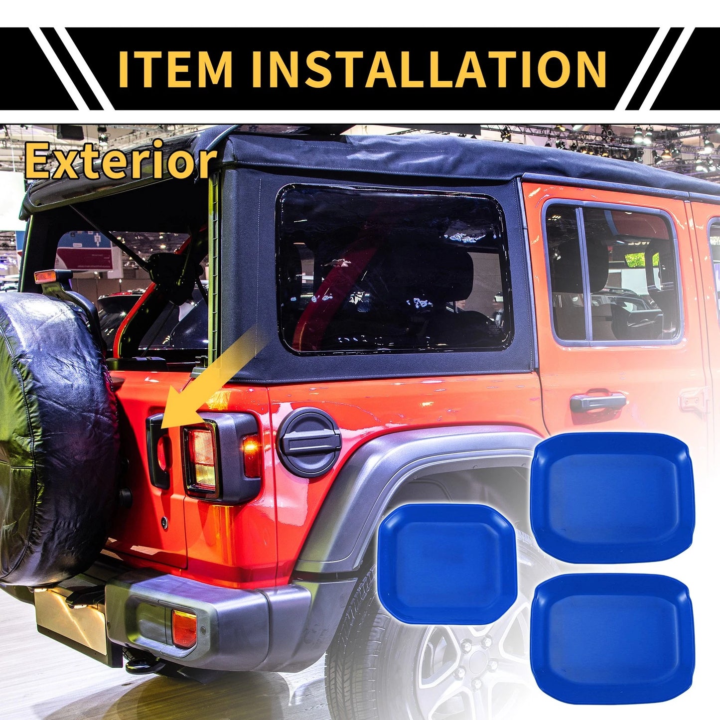 Set of 4 Exterior Door Handle Bowl Cover Trims for Jeep Gladiator JT (2020–2024) Blue