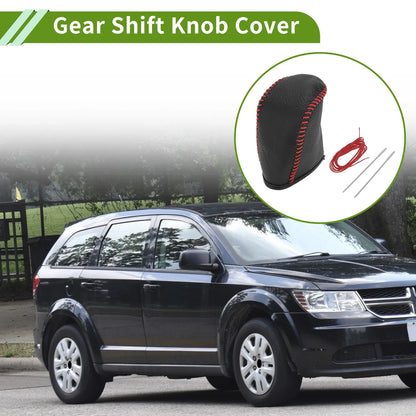 Gear Shift Knob Cover for Dodge Journey (2011–2020) Pebbled Black Red