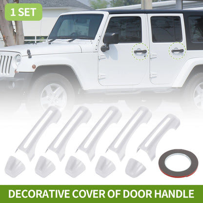 Set of 1 Decorative Door Handle Cover for Jeep Wrangler JL JLU (2018–2022) White ABS