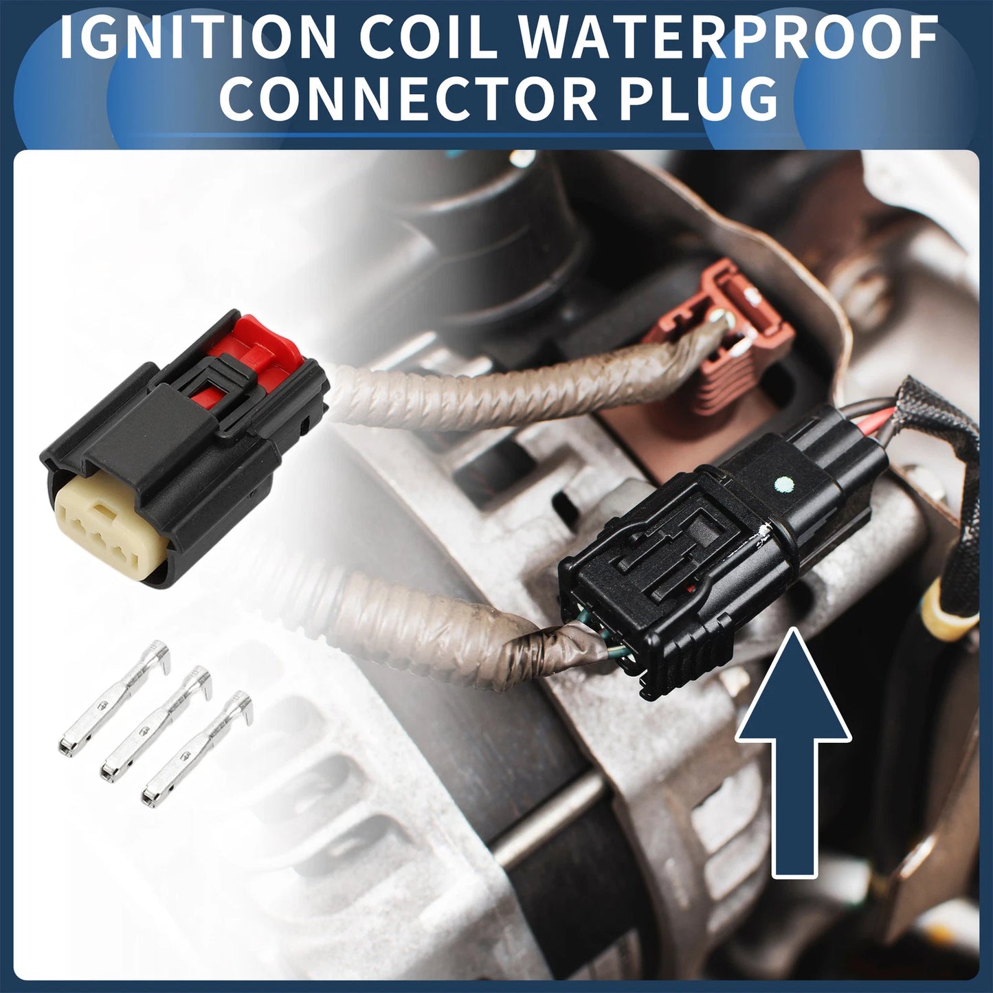 Set of 1 Ignition Coil Waterproof Connector Plug for Ford Mazda