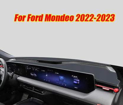 Dashboard Cover Leather Black Protector Pad Mat for Ford Mondeo (2022–2023)