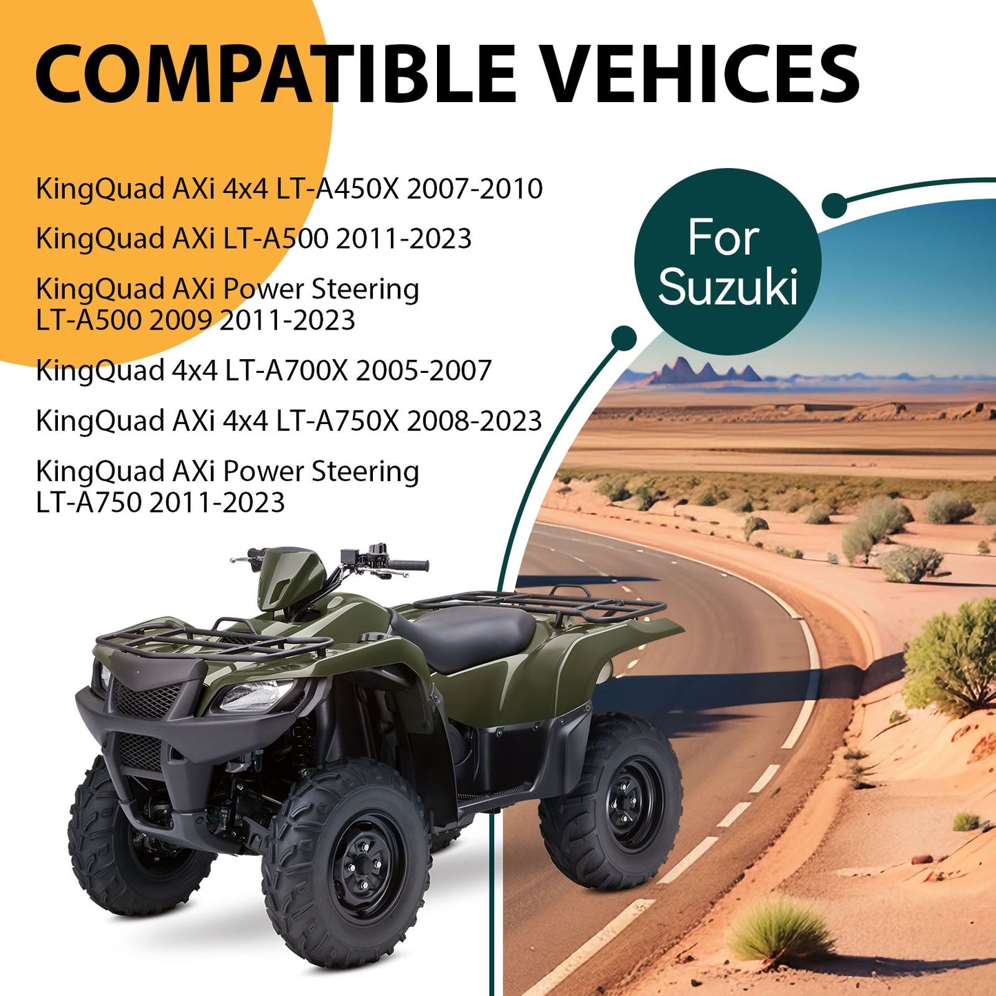 Set of 4 Upper and Lower Ball Joints for Suzuki KingQuad AXi 4x4 (2008–2023)