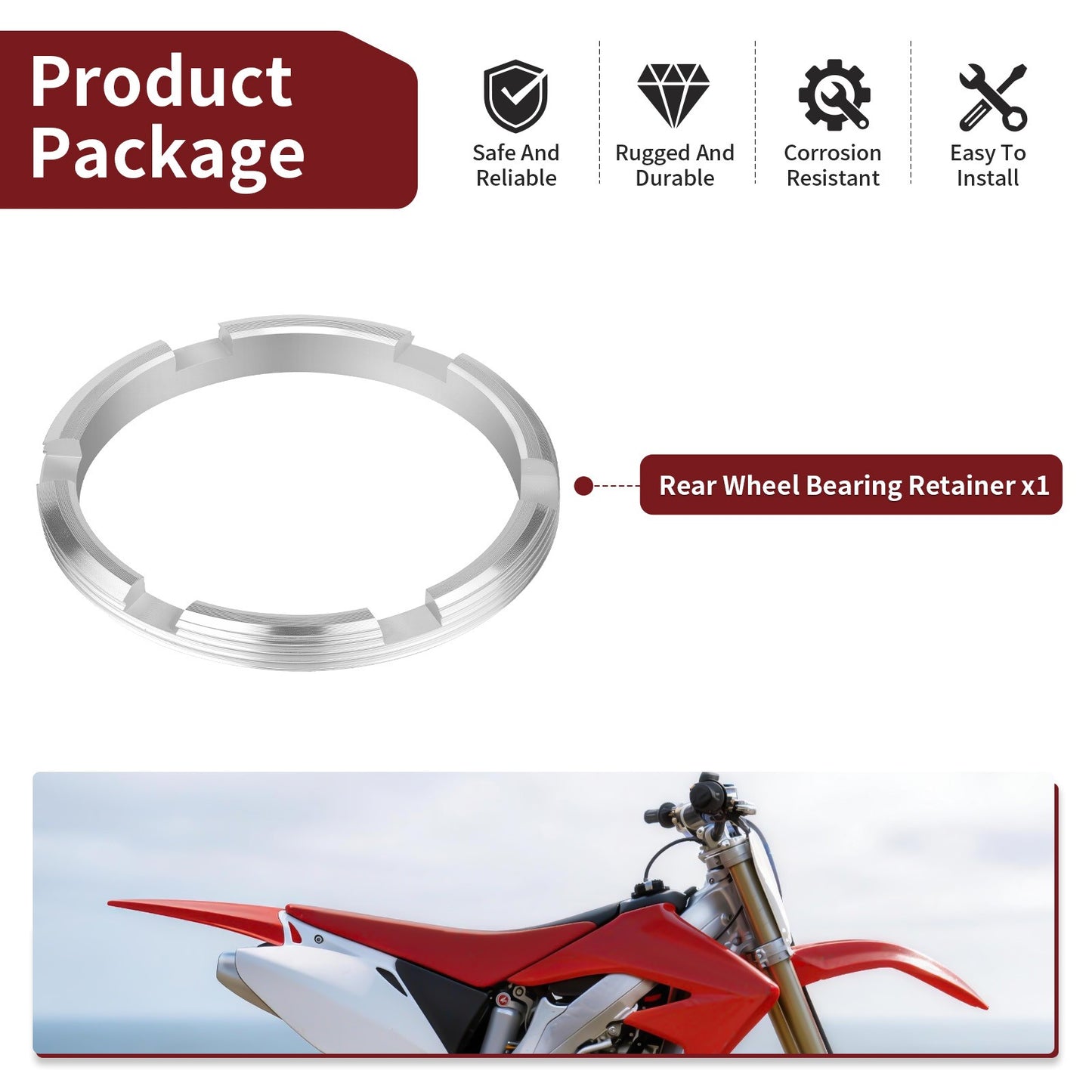 Rear Wheel Bearing Retainer for Honda CR500R (1984–2001)