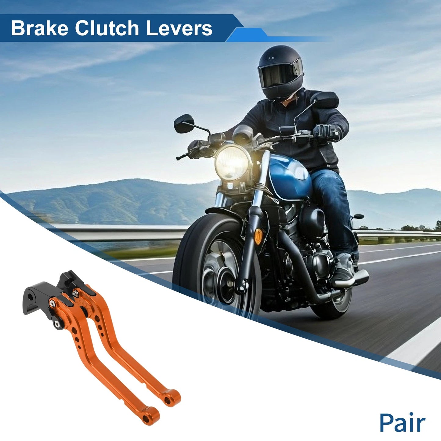 Short Brake Clutch Levers for Honda CBR1000RR/FIREBLADE/SP (2008–2019) - Orange