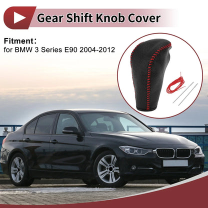 1 Pc Gear Shift Knob Cover Faux Leather for BMW 3 Series E90 (2004 - 2012)