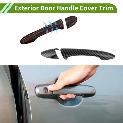 Carbon Fiber Black Exterior Door Handle Cover Trim for Hyundai Sonata (2011–2015)