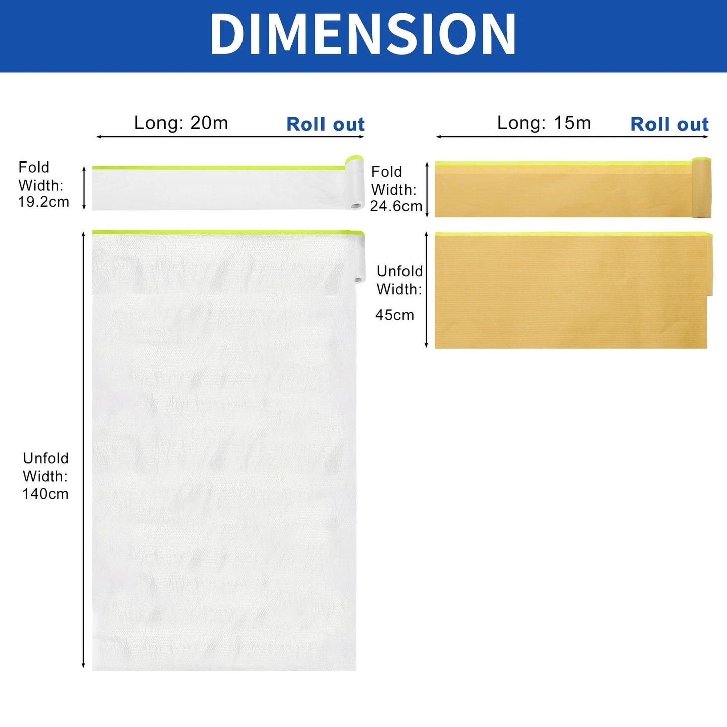 Masking Paper with Tape Set for Various Models (2000x140cm/65.62ftx55.11")