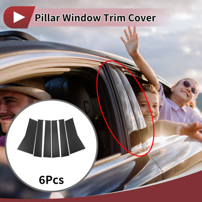 Set of 6 Car Door Pillar Window Trim for Toyota Avanza/Veloz (2022–2025) Carbon Fiber