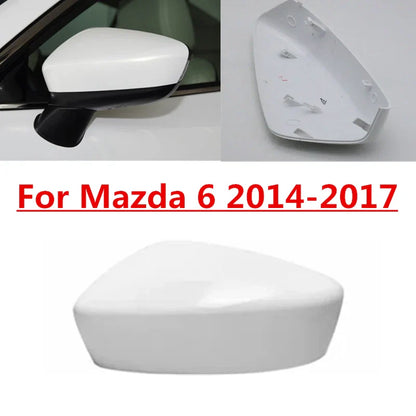 Pearl White Left Side Door Wing Mirror Cover Cap Shell for Mazda 6 (2014–2017)