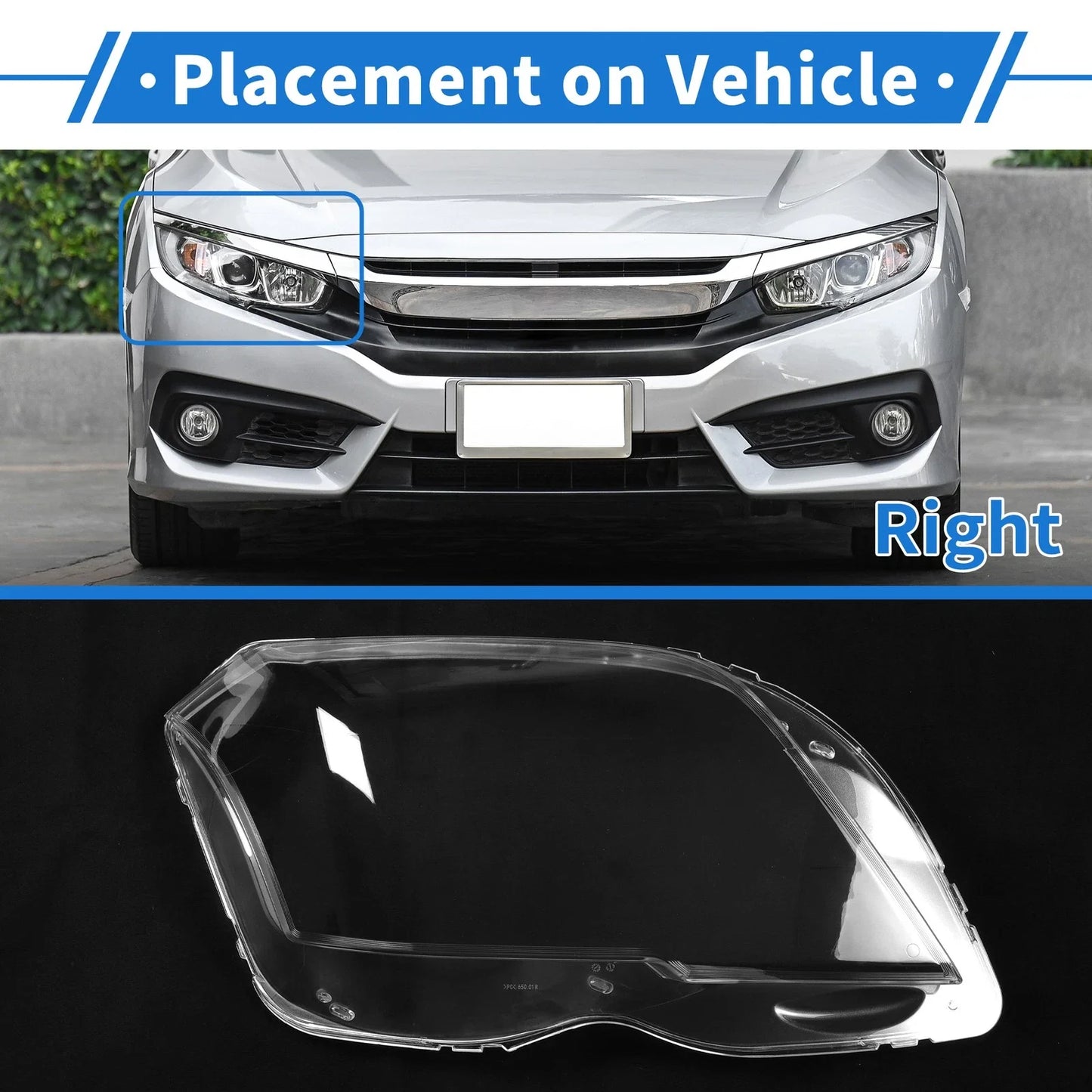 Car Front Right Headlight Lens Cover for Mercedes-Benz GLK (2009-2012)