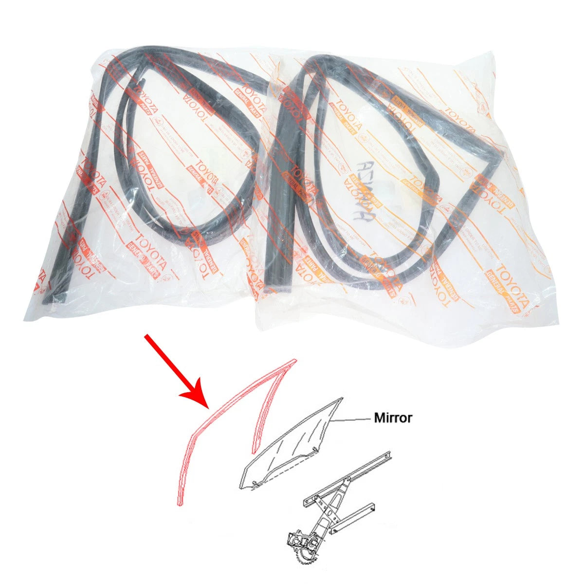 Door Glass Run Channel Pair for Toyota Avanza, Daihatsu Xenia (2004–2023)