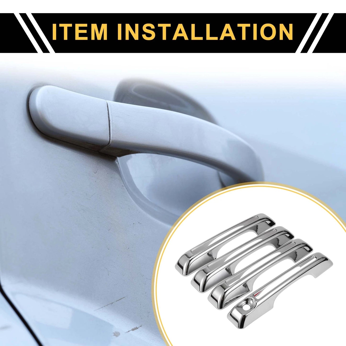 Set of 4 Car Door Handle Protectors for Ford Maverick (2022–2023) Silver Tone