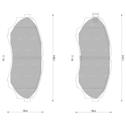 Front Disc Brake Pad Set for Ford Courier (2004 - 2006)