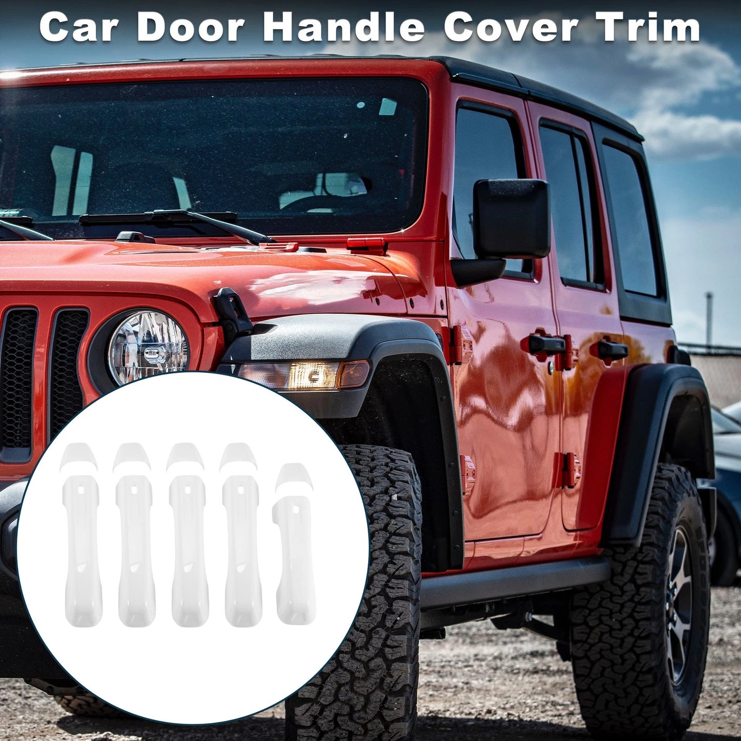 Door Handle Cover Trim for Jeep Wrangler JL JLU (2018–2023) White
